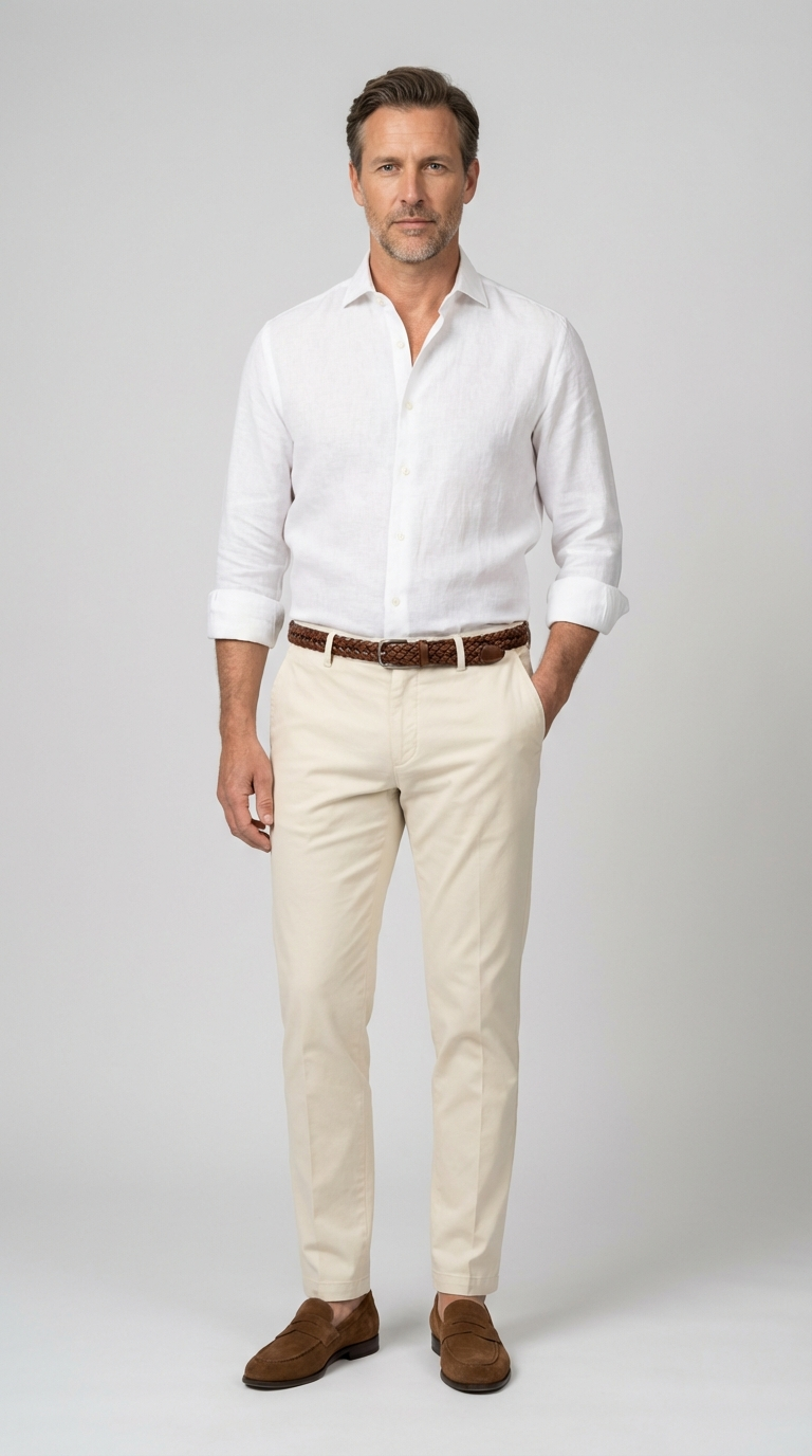 Pantalone Uomo Chinos Cotone Gabardina Fantasia