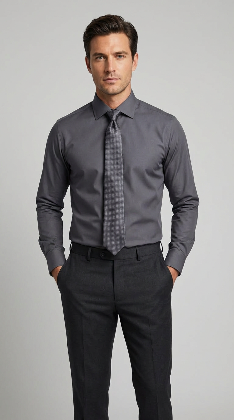 Camicia Uomo 1 Bottone Francese Cotone Twill NoIron Antimacchia