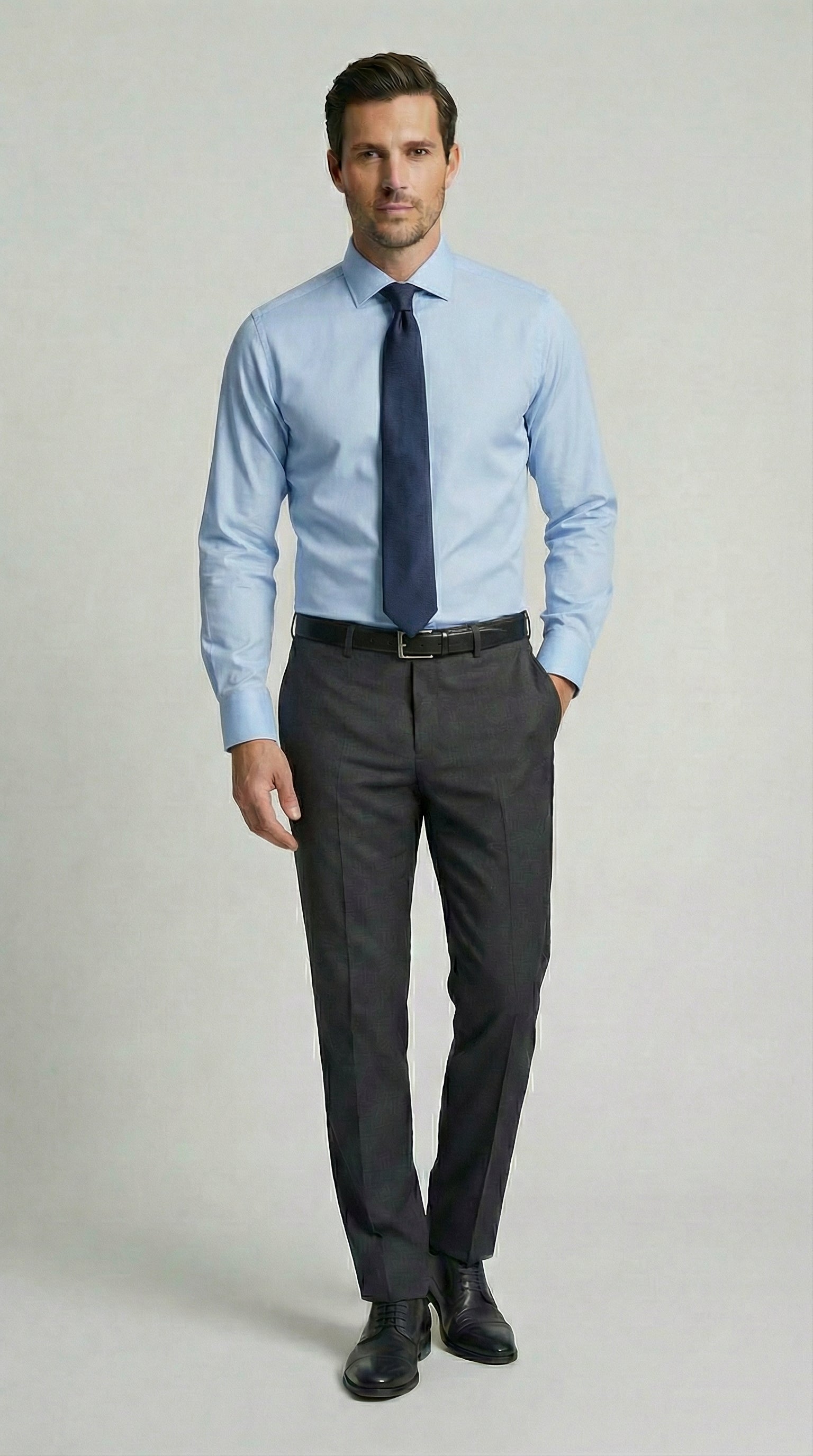 Camicia Uomo 1 Bottone Francese Zero iron Satin Zero Iron Antimacchia