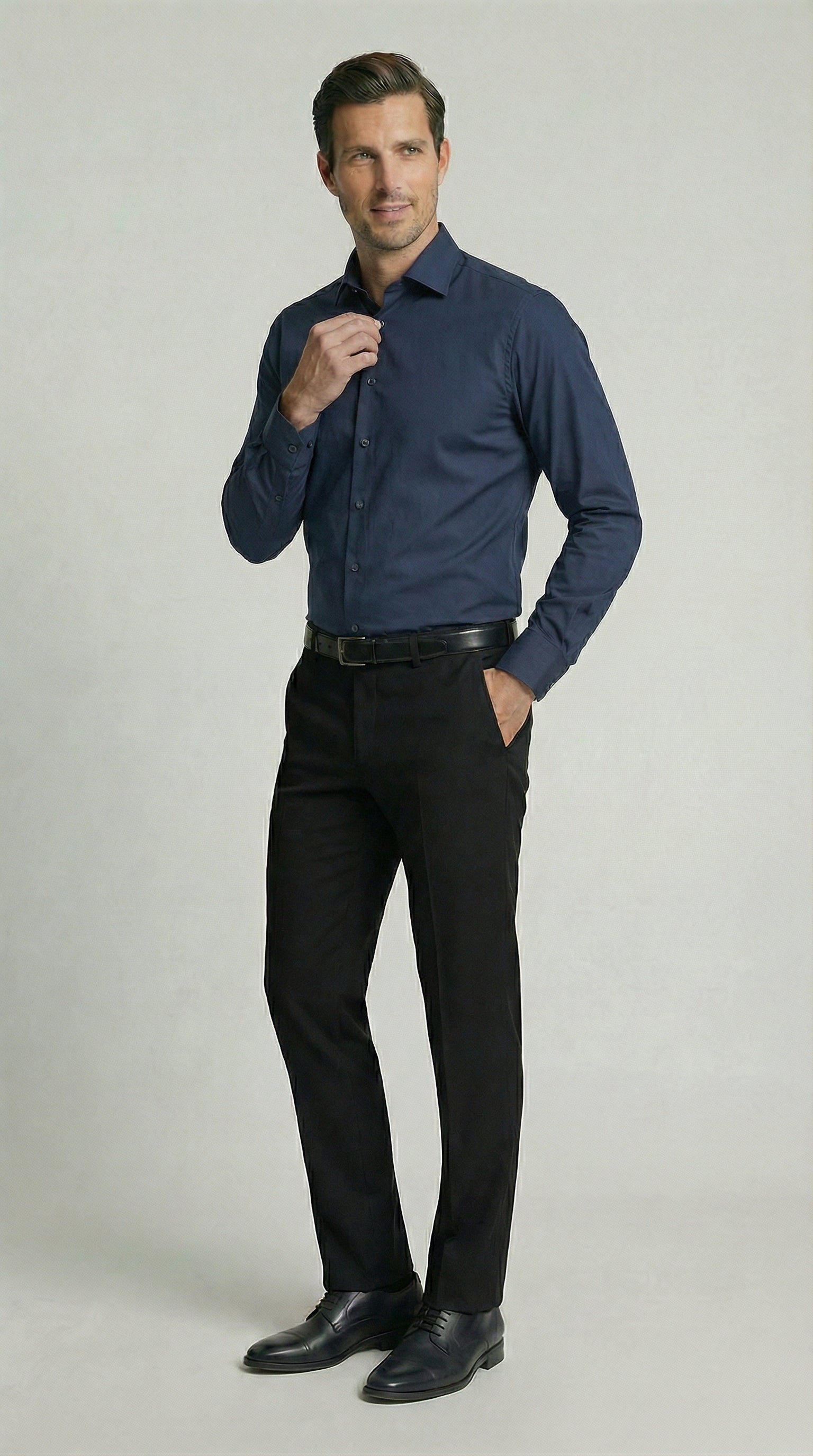 Camicia Uomo 1 Bottone Francese Zero iron