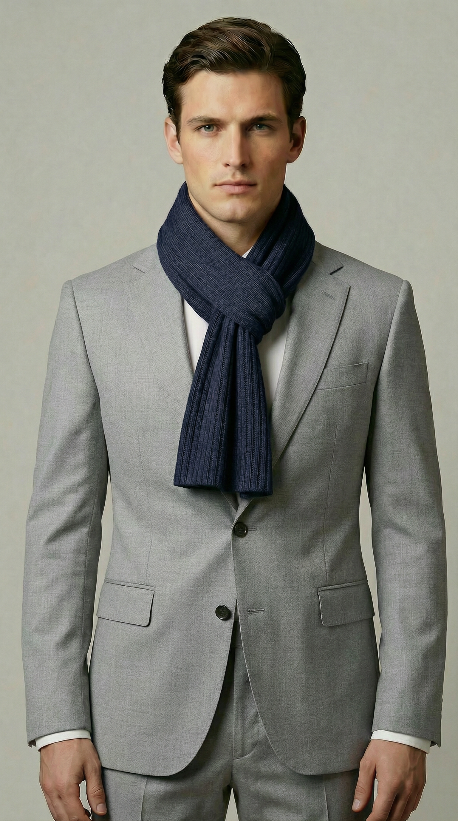 Sciarpa Uomo a Coste Misto Lana unito