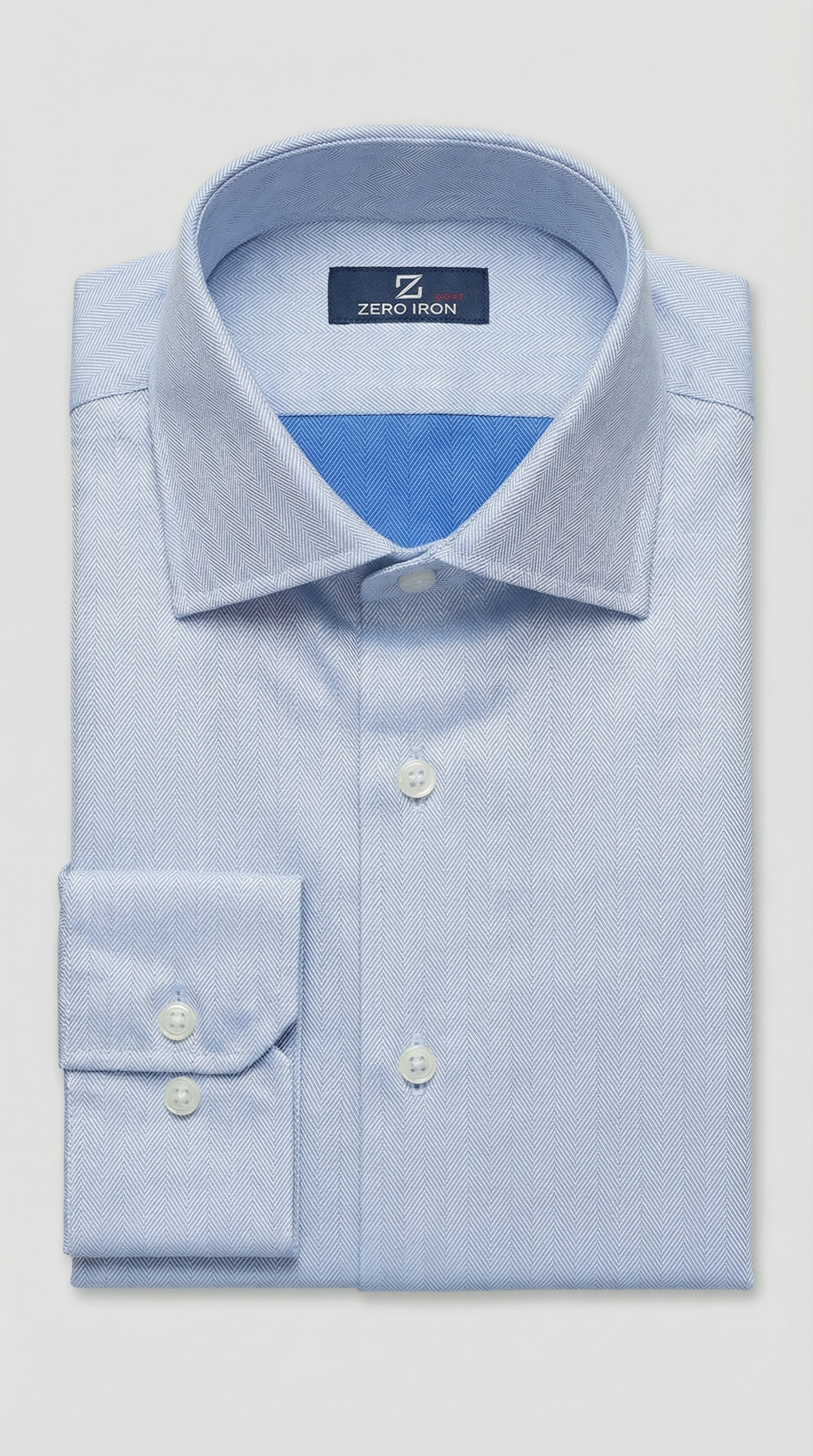 Camicia Uomo 1 Bottone Francese Spinato No iron