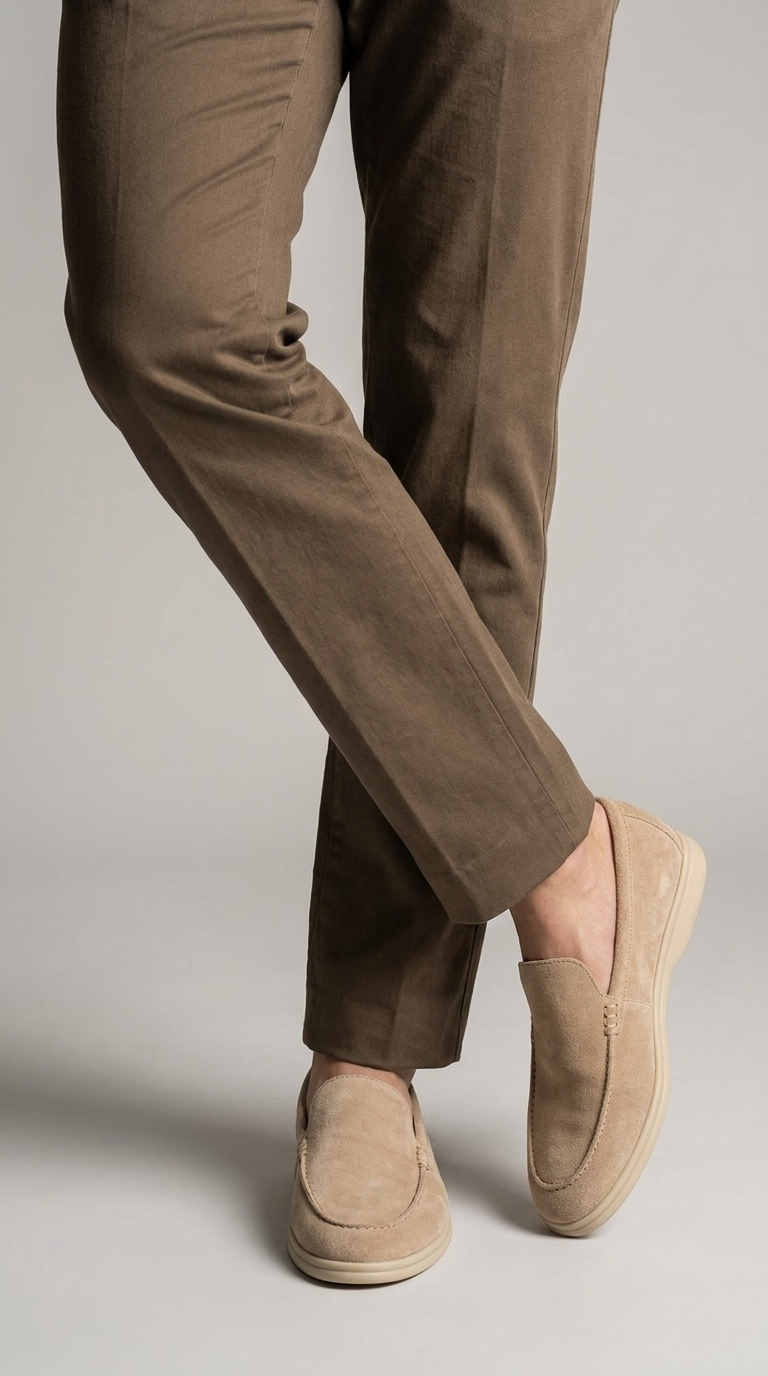 Scarpa Mocassino Camoscio para bianca Camoscio