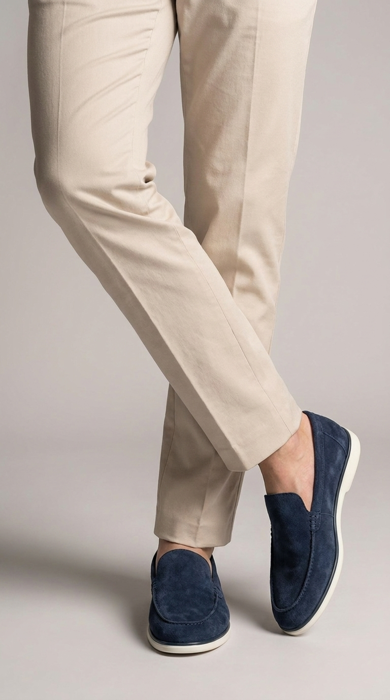 Scarpa Mocassino Camoscio para bianca Camoscio