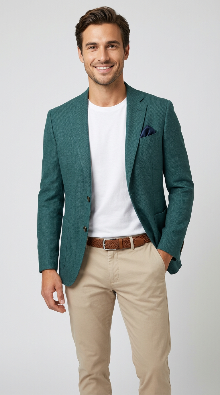 Giacca Uomo 2 Bottoni Sfoderata tasca a toppa WASH AND WEAR TEKHNOFLEX