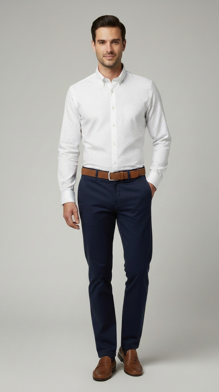 Camicia Uomo 1 Bottone Button Down Popeline NoIron Antimacchia