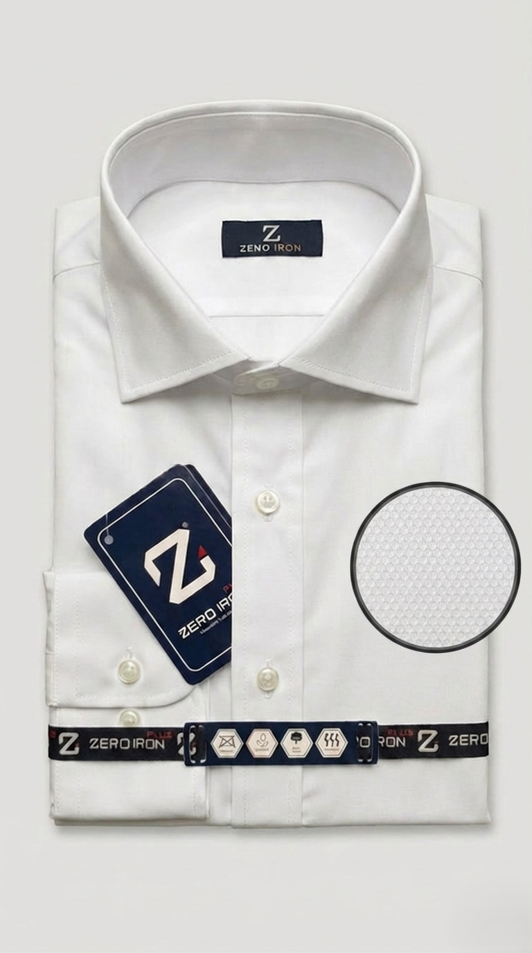 Camicia Uomo 1 Bottone Francese Zero iron Nido d ape No iron Antimacchia