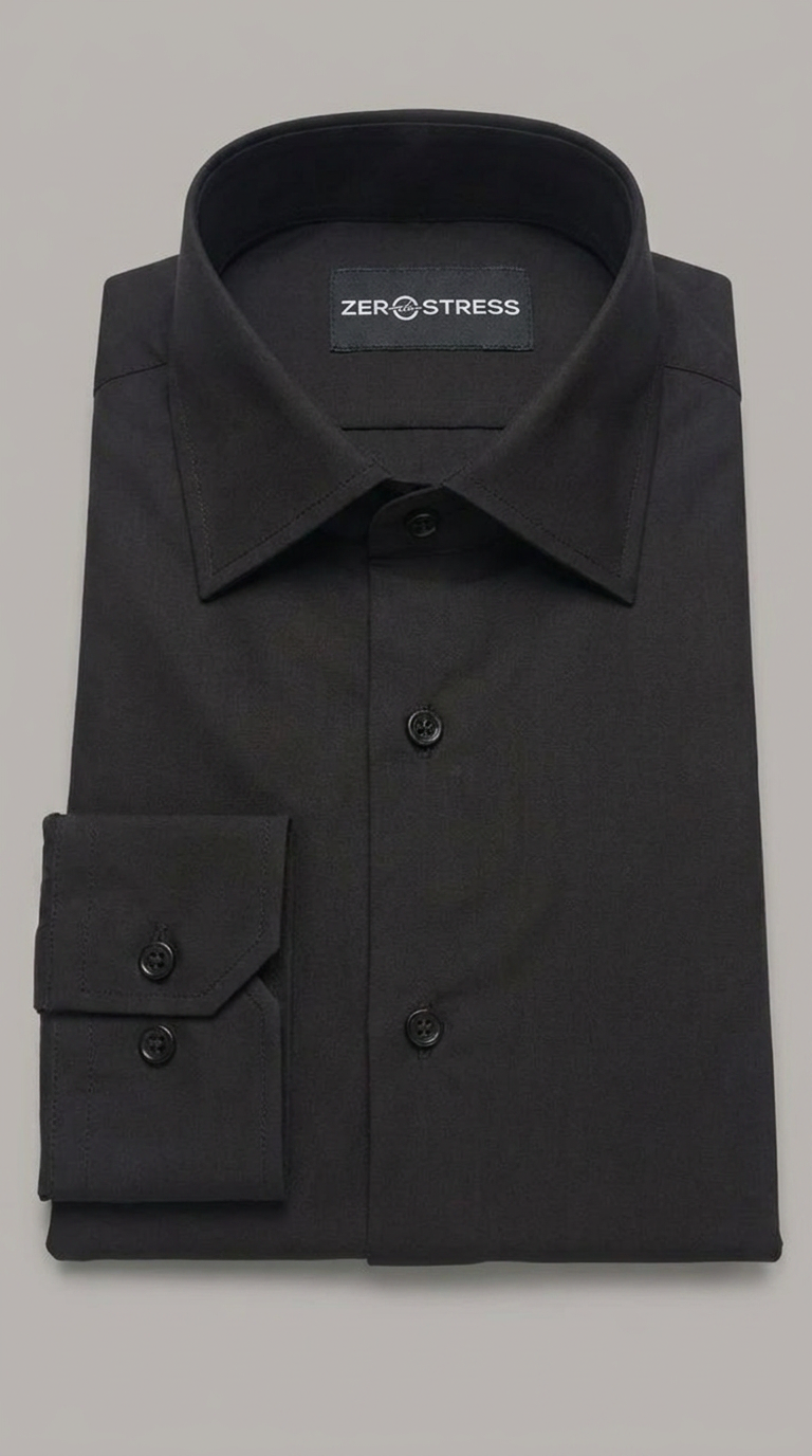 Camicia Uomo 1 Bottone Francese Slim Cotone Unito Bambu Stretch