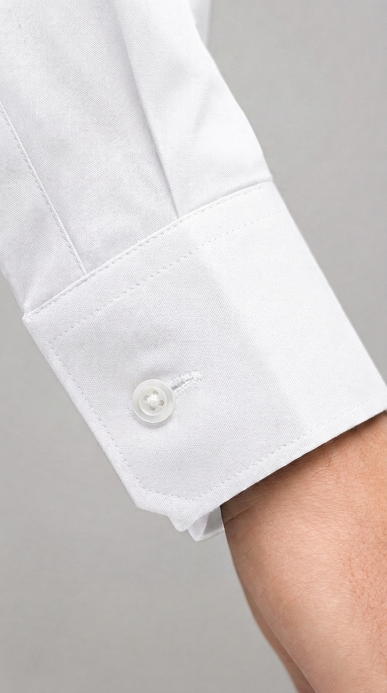 Camicia Uomo 1 Bottone Francese Slim Cotone Unito Bambu Stretch