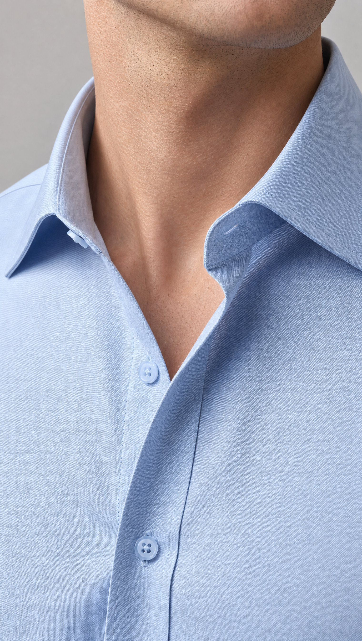 Camicia Uomo 1 Bottone Francese Slim Cotone Unito Bambu Stretch