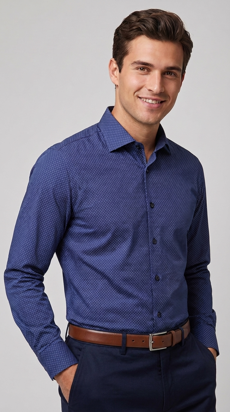 Camicia Uomo 1 Bottone Francese Zero iron