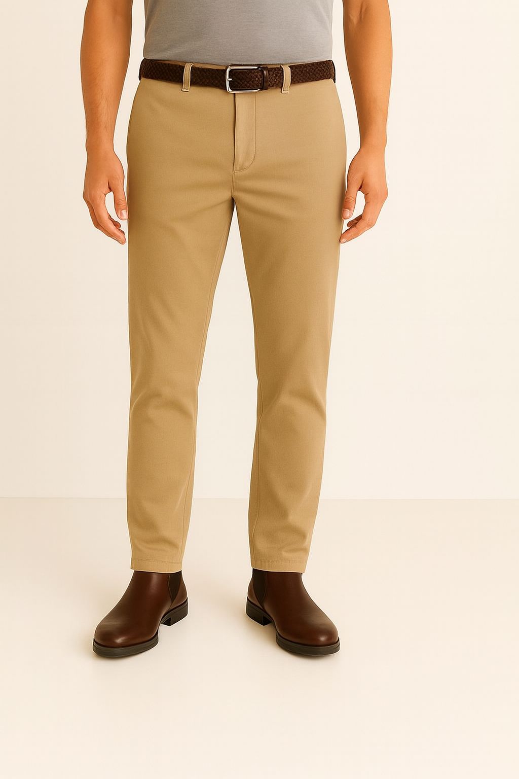 Pantalone Uomo Chinos Cotone Twill Unito