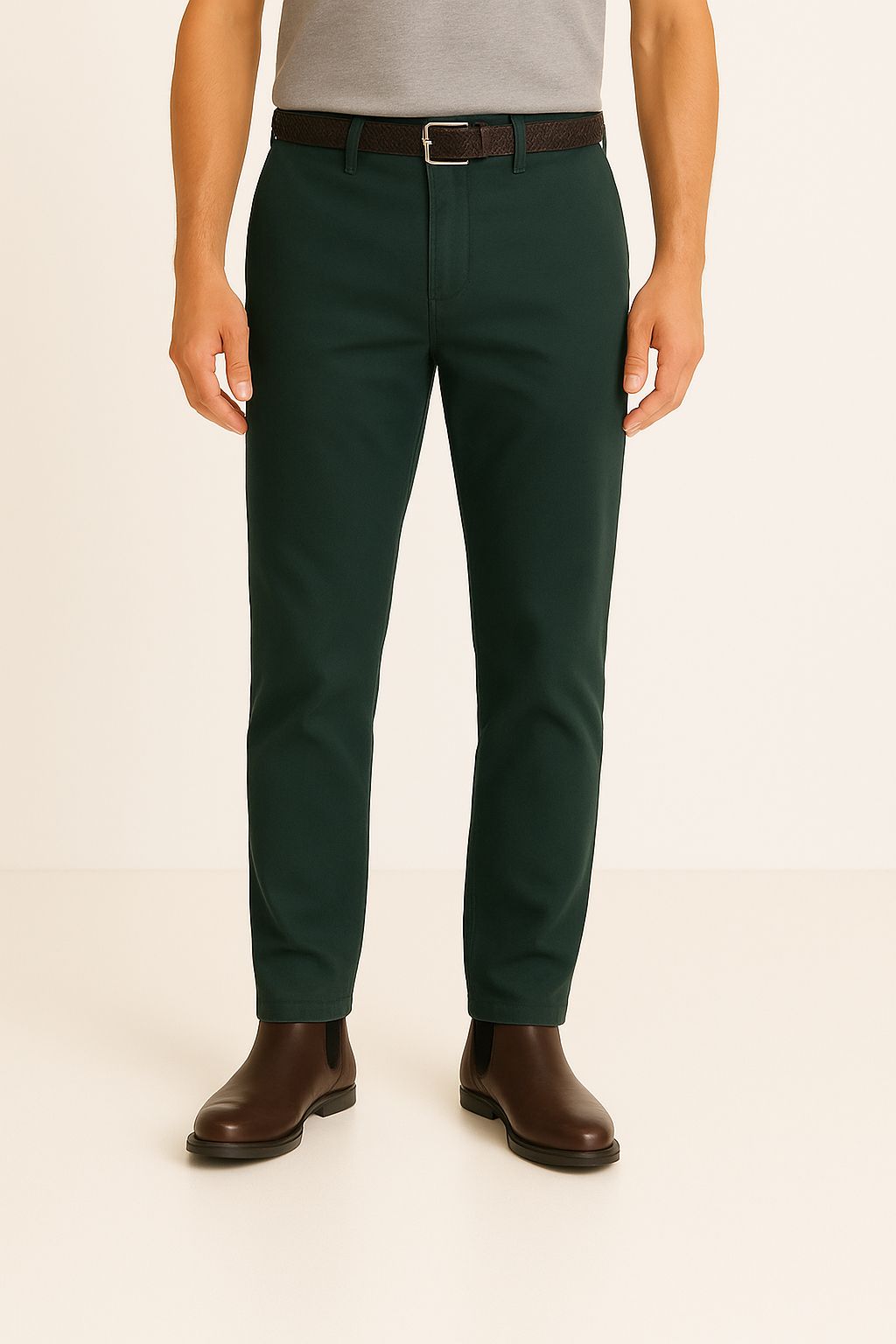 Pantalone Uomo Chinos Cotone Twill Unito