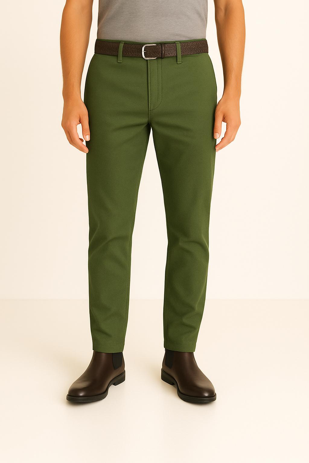 Pantalone Uomo Chinos Cotone Twill Unito
