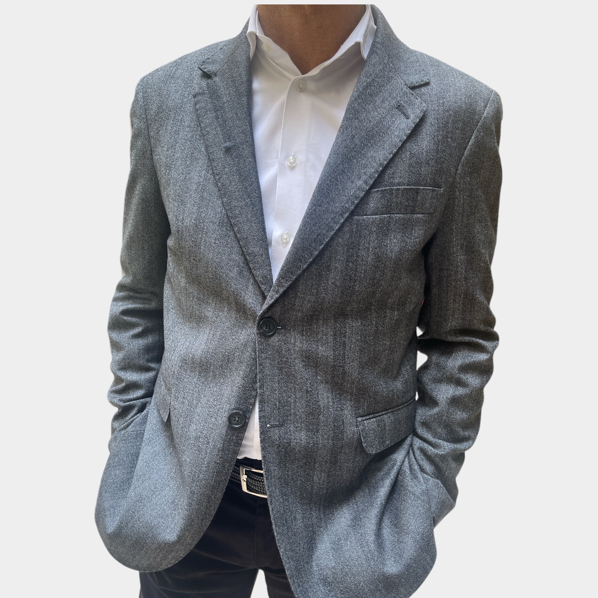Giacca Uomo 2 Bottoni Lana Tweed Spinato