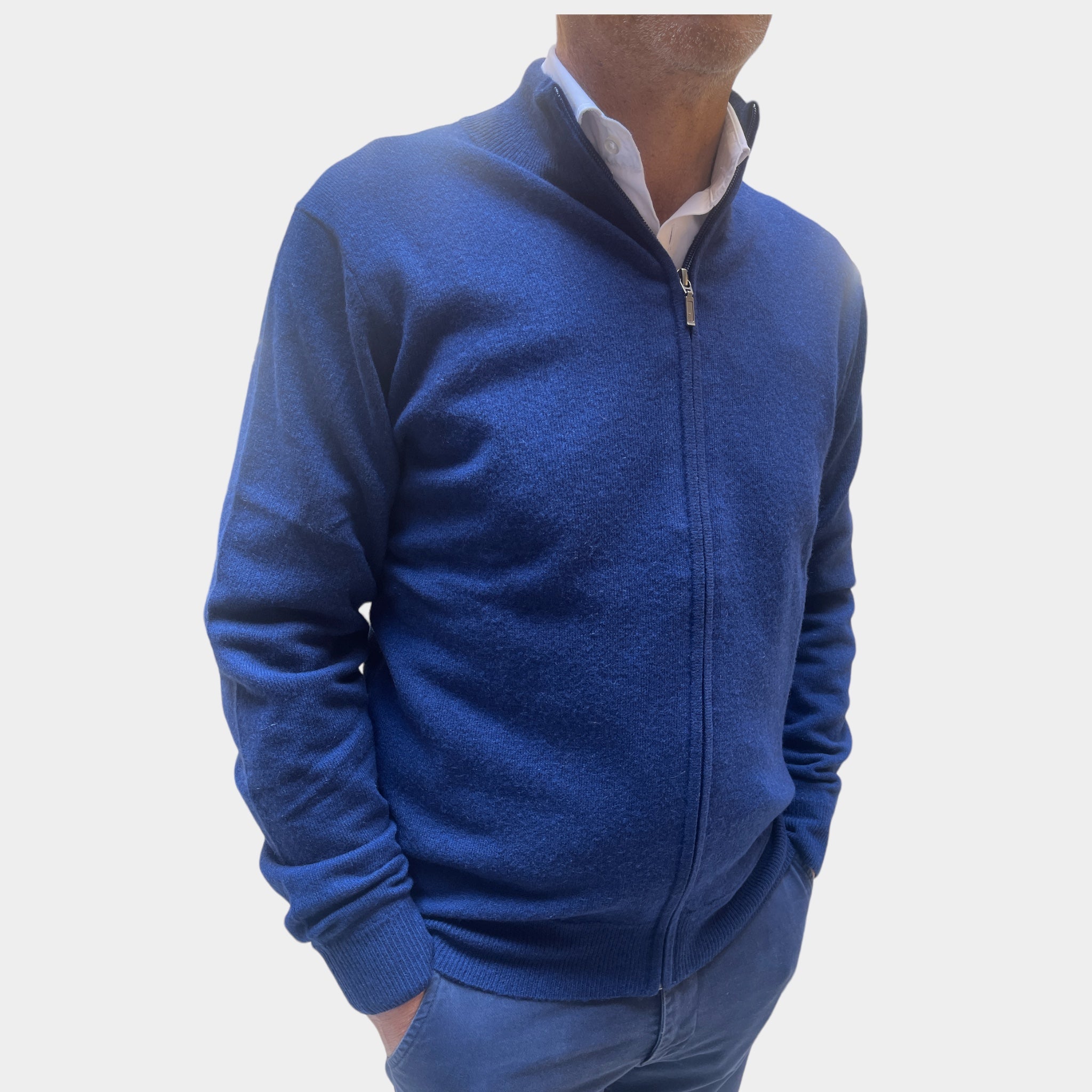 Maglia rasata Barracuda uomo full zip Misto Cachemire Unito